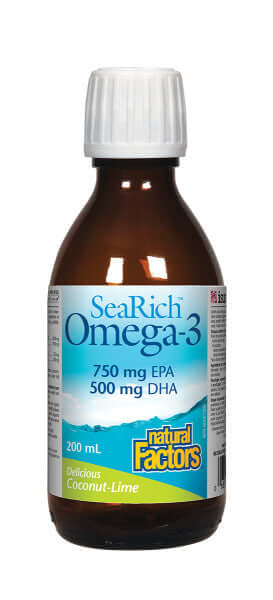 Natural Factors Omega-3 750 mg EPA/500 mg DHA, Coconut-Lime 200mL - Nutrition Plus