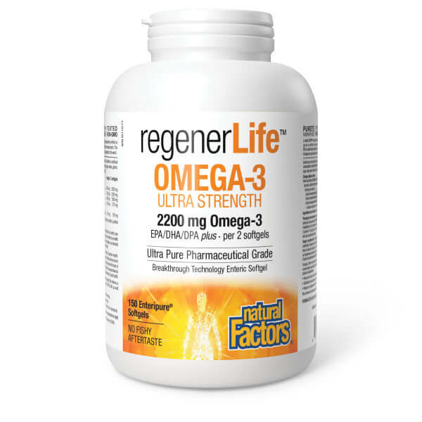 Natural Factors Omega-3 Ultra Strength, RegenerLife 150 Enteripure® Softgels - Nutrition Plus