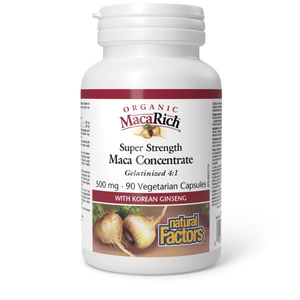 Natural Factors Organic Maca 500mg 90 Veg Capsules - Nutrition Plus