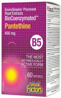 Thumbnail for Natural Factors Pantethine 450 mg 60 Softgels - Nutrition Plus