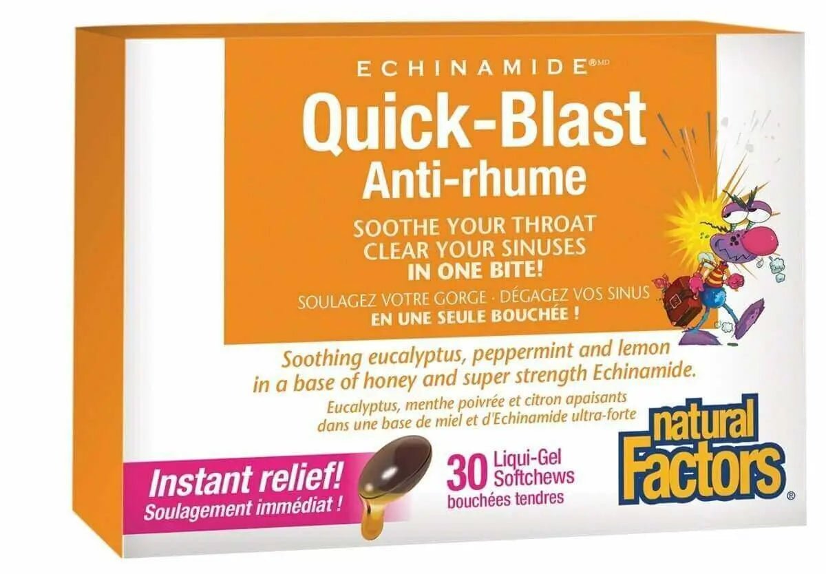 Natural Factors Quick-Blast, Echinamide 30 Chewable softgels - Nutrition Plus