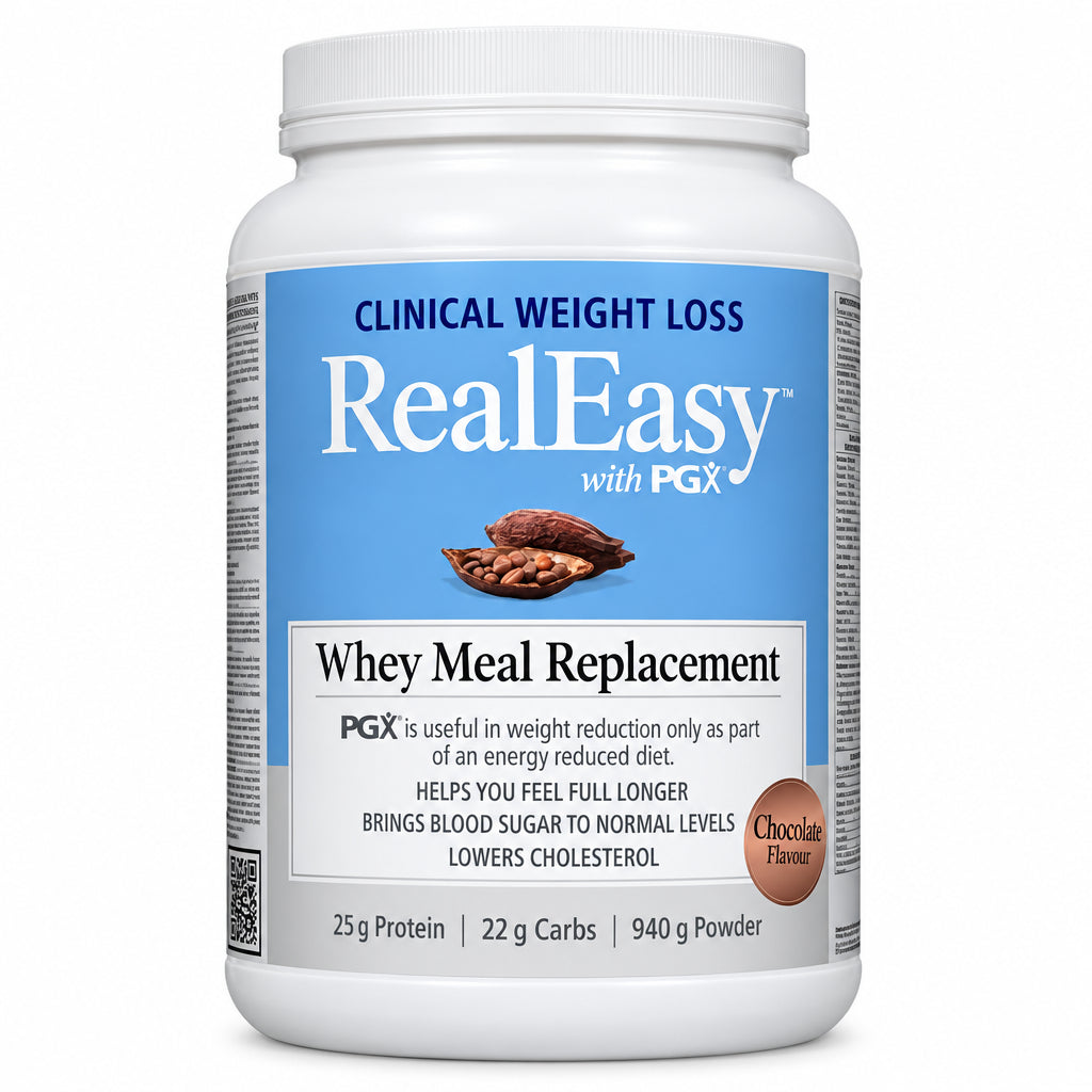 Natural Factors RealEasy with PGX Whey Meal Replacement, Chocolate 940 Grams - Nutrition Plus