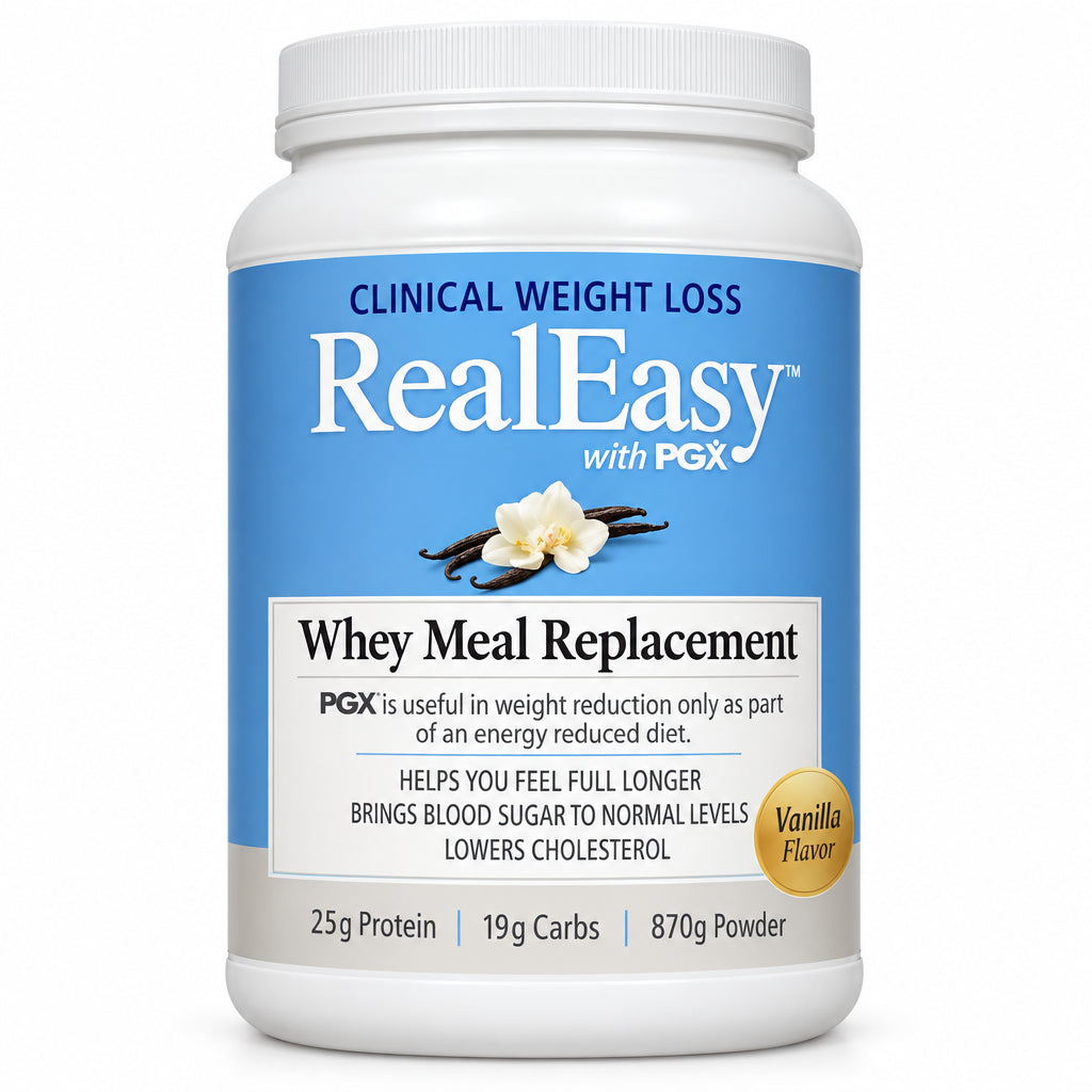 Natural Factors RealEasy with PGX Whey Meal Replacement, French Vanilla 870 Grams - Nutrition Plus