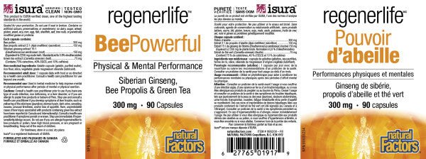 Natural Factors Regenerlife BeePowerful 300mg 90 Capsules - Nutrition Plus