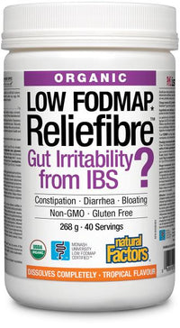 Thumbnail for Natural Factors Reliefibre Organic, Tropical Flavour 268 Grams - Nutrition Plus
