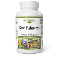 Thumbnail for Natural Factors Saw Palmetto 500 mg 90 Capsules - Nutrition Plus