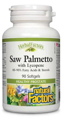 Thumbnail for Natural Factors Saw Palmetto with Lycopene 150mg 90 Softgels - Nutrition Plus