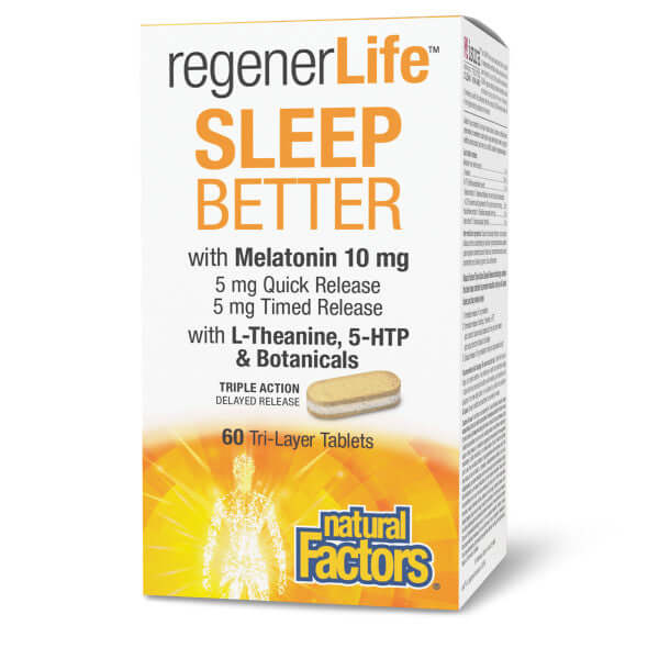 Natural Factors Sleep Better, RegenerLife 60 Tri-Layer Tablets - Nutrition Plus