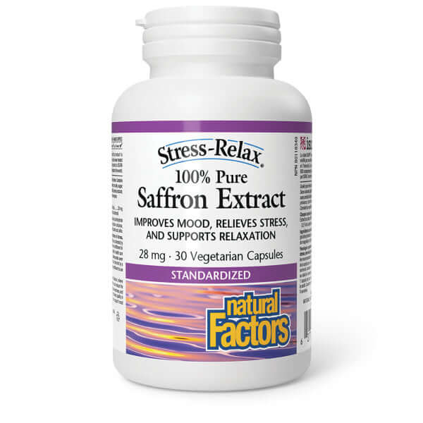 Natural Factors Stress Relax Saffron Extract 28mg 30 Veg Capsules - Nutrition Plus