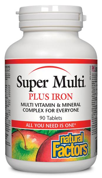 Natural Factors Super Multi Plus Iron Tablets - Nutrition Plus