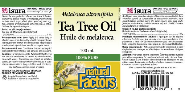 Natural Factors Tea Tree Oil 100mL - Nutrition Plus