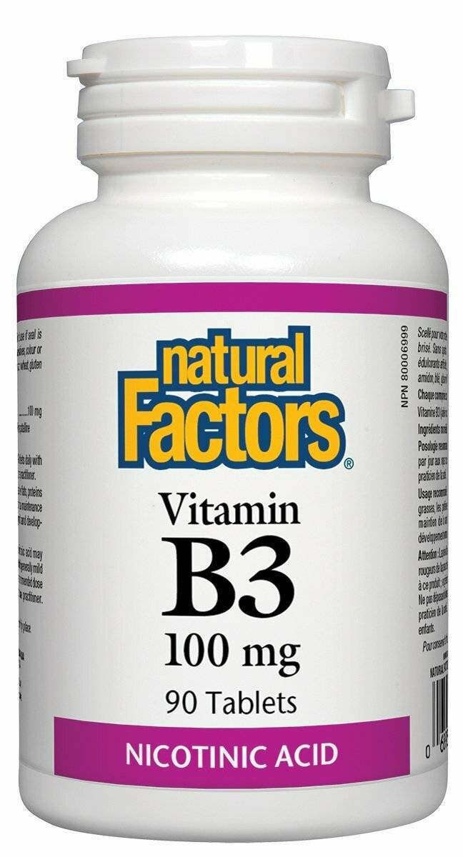 Natural Factors VITAMIN B3 100 mg 90 Tablets - Nutrition Plus