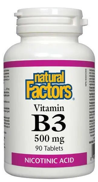 Natural Factors Vitamin B3 500mg 90 Tablets - Nutrition Plus