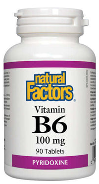 Thumbnail for Natural Factors Vitamin B6 100mg 90 Tablets - Nutrition Plus