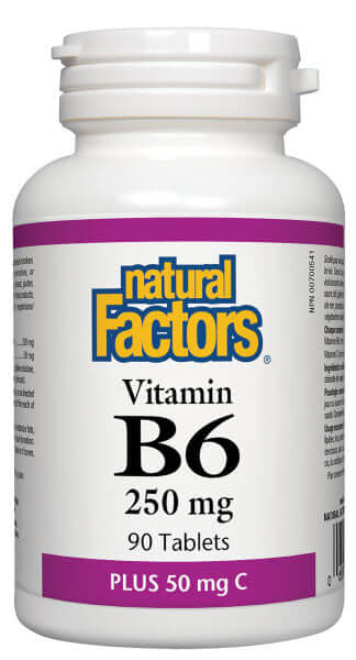 Natural Factors Vitamin B6 250 mg Plus 50 mg C 90 Tablets - Nutrition Plus