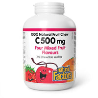 Thumbnail for Natural Factors Vitamin C 500mg 90 Chewable Wafers - Nutrition Plus