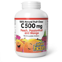 Thumbnail for Natural Factors Vitamin C 500mg 90 Chewable Wafers - Nutrition Plus