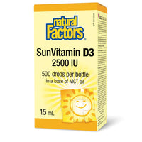 Thumbnail for Natural Factors Vitamin D3 2,500 iu, 15mL - Nutrition Plus