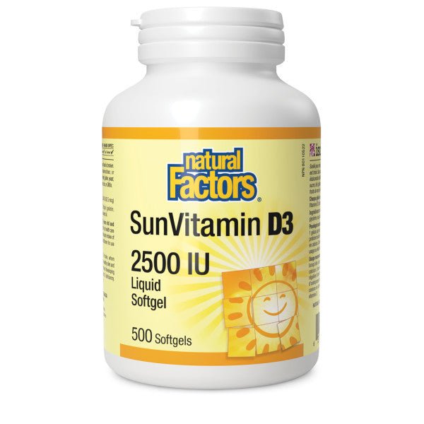 Natural Factors Vitamin D3 2,500 IU 500 Softgels - Nutrition Plus