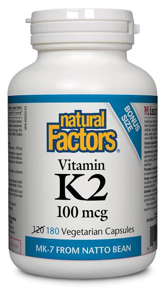 Natural Factors Vitamin K2 180 Veg Capsules - Nutrition Plus