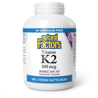 Thumbnail for Natural Factors Vitamin K2 360 Veg Capsules, Bonus Bottle - Nutrition Plus