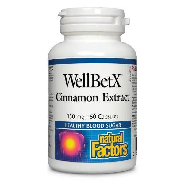 Natural Factors WellBetX Cinnamon Extract 60 Capsules - Nutrition Plus