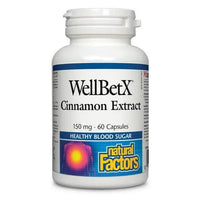 Thumbnail for Natural Factors WellBetX Cinnamon Extract 60 Capsules - Nutrition Plus
