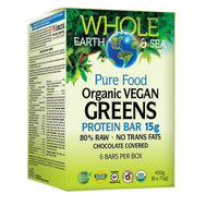 Thumbnail for Natural Factors WES Organic Vegan Greens Protein Bar 6 X 75 Grams Bars - Nutrition Plus