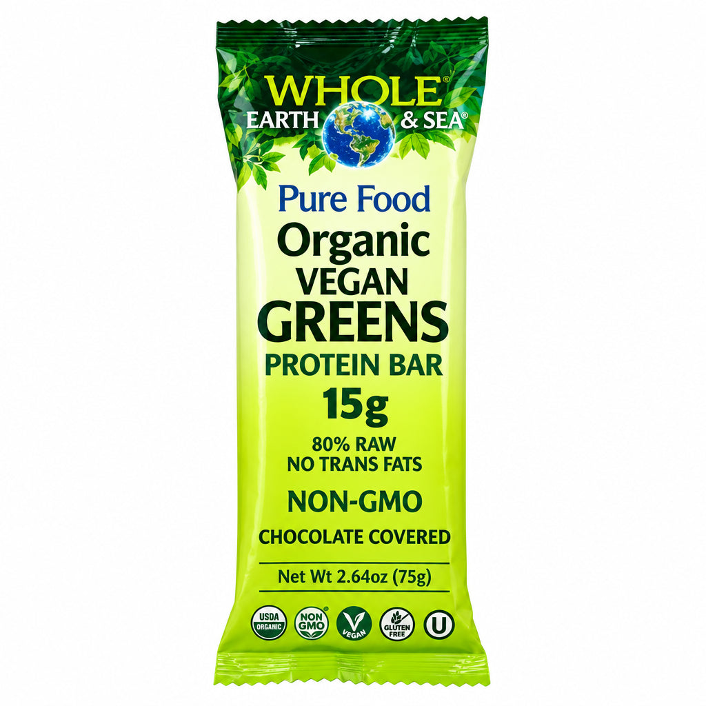 Natural Factors WES Organic Vegan Greens Protein Bar 75 Grams Bars - Nutrition Plus