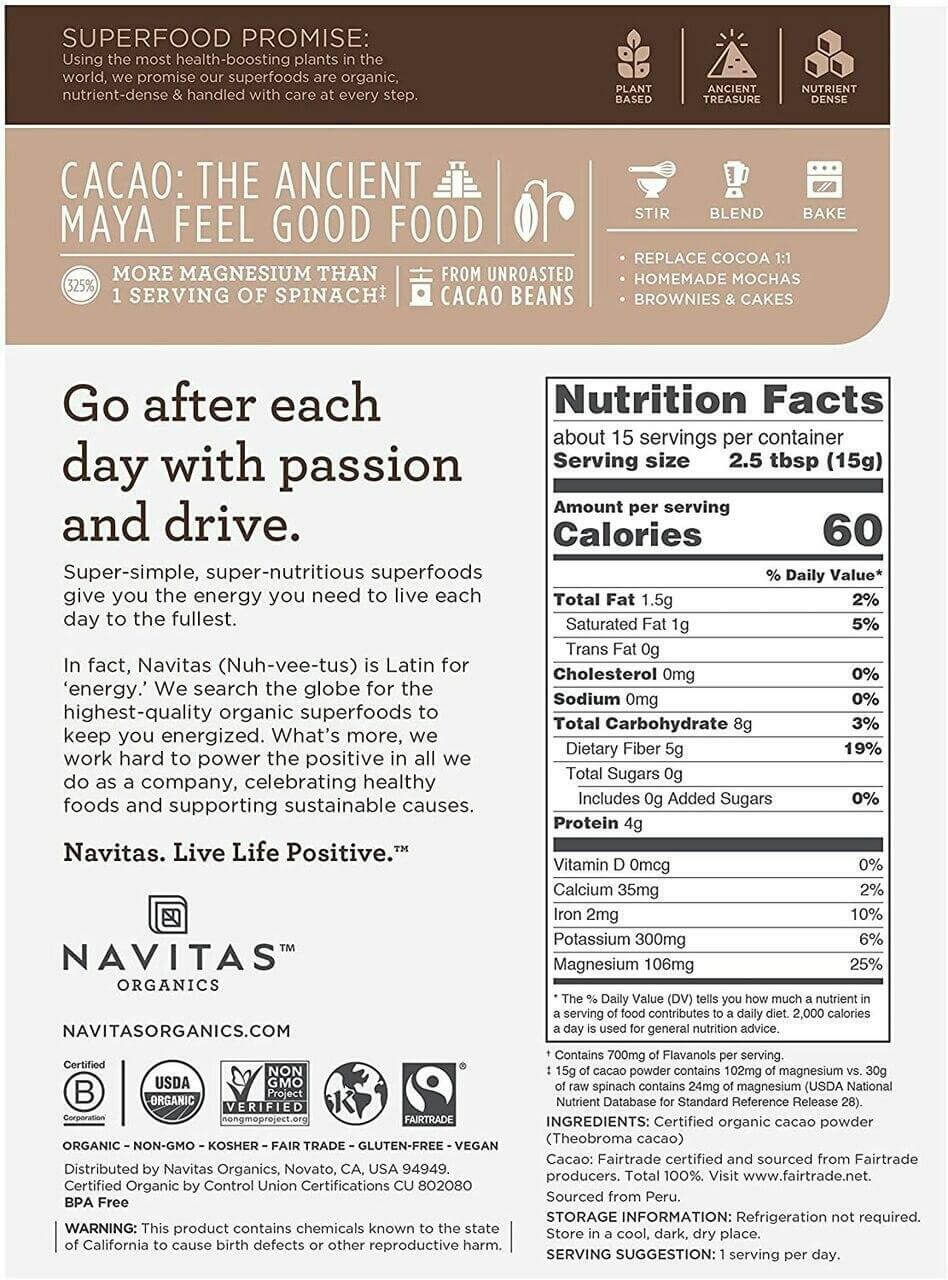 Navitas Organics, Organic Cacao Powder - Nutrition Plus