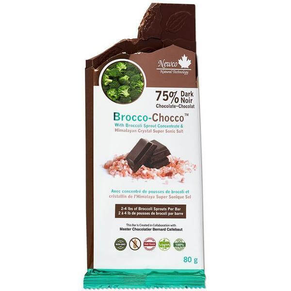 Newco Brocco-Chocco Organic 75% Dark Chocolate Bars 80 Grams - Nutrition Plus