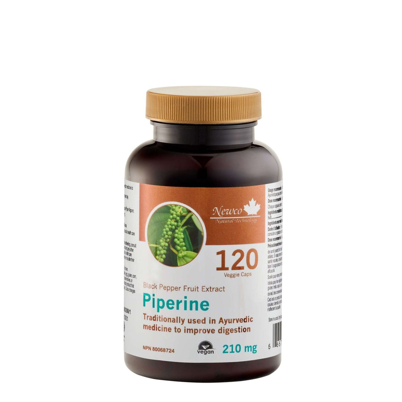 Newco Piperine, Black Pepper Fruit Extract 120 Vegetarian Capsules - Nutrition Plus