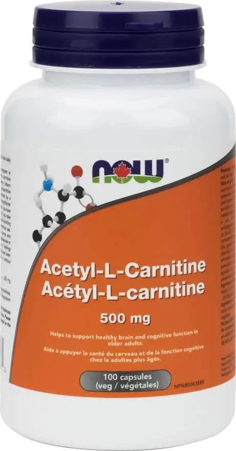 Now Acetyl L-Carnitine 500 mg 100 Veg Capsules - Nutrition Plus