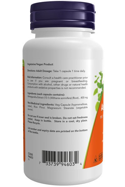 Now Ashwagandha Extract 90 Veg Capsules - Nutrition Plus