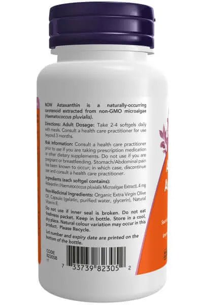 Now Astaxanthin 4 mg 90 Softgels - Nutrition Plus