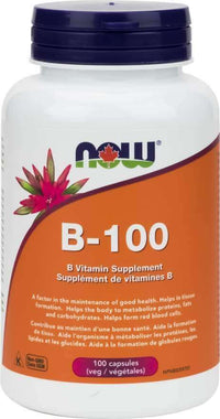 Thumbnail for Now B-100, B Vitamins 100 Veg Capsules - Nutrition Plus