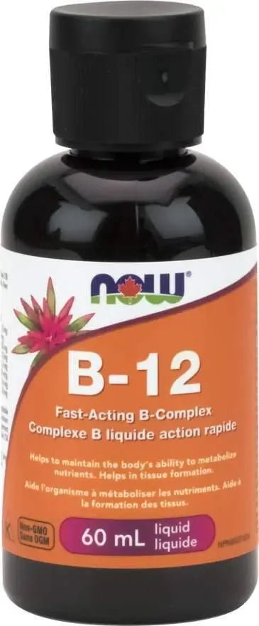 Now B-12 Fast Acting B Complex Liquid 60 mL - Nutrition Plus