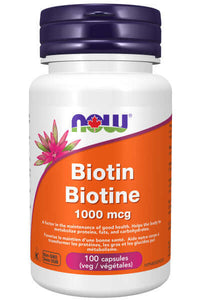 Thumbnail for Now Biotin 1,000 mcg 100 Capsules - Nutrition Plus