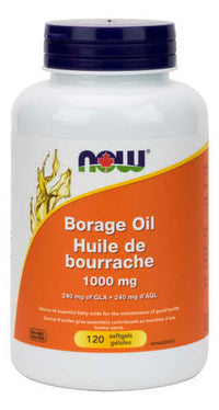Thumbnail for Now Borage Oil 1,000 mg 120 Softgels - Nutrition Plus