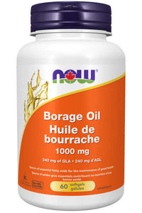 Thumbnail for Now Borage Oil 1,000 mg 60 Softgels - Nutrition Plus