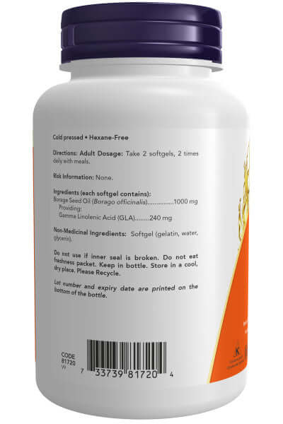 Now Borage Oil 1,000 mg 60 Softgels - Nutrition Plus