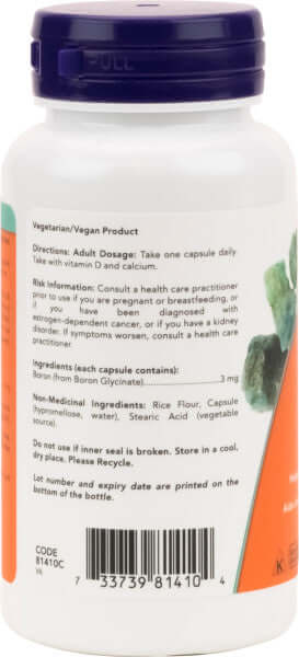 Now Boron 3 mg 100 Veg Capsules - Nutrition Plus