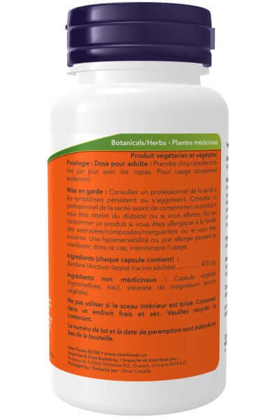 Now Burdock Root 430 mg 100 Capsules - Nutrition Plus