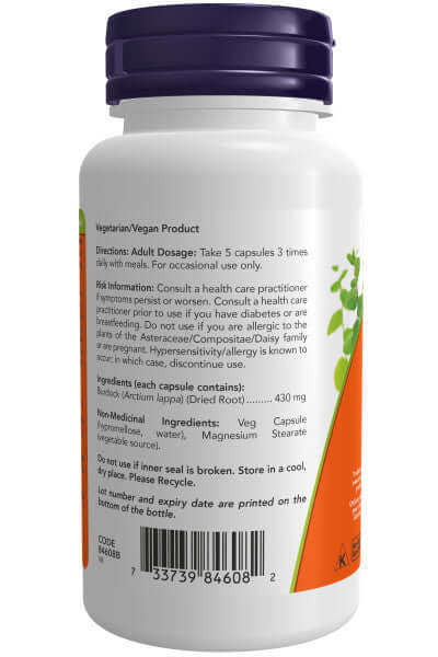 Now Burdock Root 430 mg 100 Capsules - Nutrition Plus