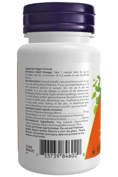 Now Butterbur Extract 75 mg 60 Veg Capsules - Nutrition Plus