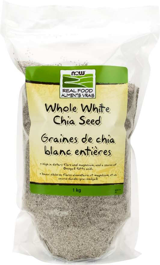 Now Chia Seeds Whole, White 1 Kg - Nutrition Plus