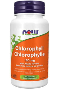 Thumbnail for Now Chlorophyll 100 mg with Alfalfa 90 Veg Capsules - Nutrition Plus