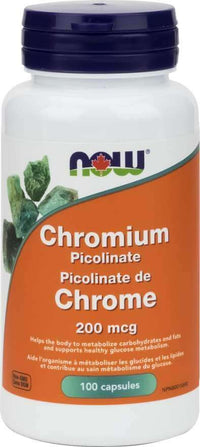 Thumbnail for Now Chromium Picolinate 200 mcg 100 Veg Capsules - Nutrition Plus