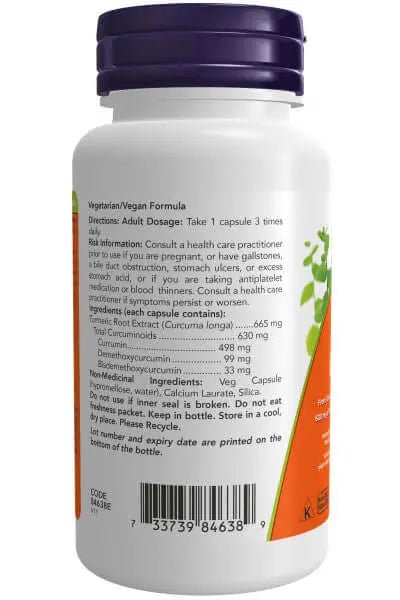 Now Curcumin Complex 665mg 95% 60 Veg Capsules - Nutrition Plus