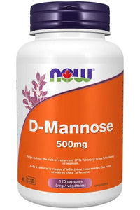 Thumbnail for Now D-Mannose 500mg 120 Veg capsule - Nutrition Plus